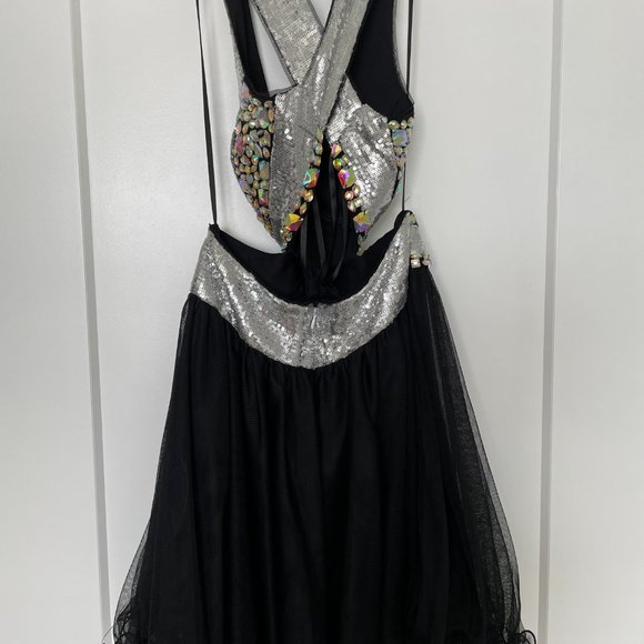 Black Cocktail Dress with Sparkles and Stones, Blondie Nites - Size 7 - Picture 3 of 3